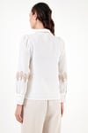 Lela Regular Fit Nakış İşlemeli Bayan Gömlek 611GO0201 EKRU