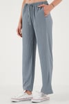 Lela Regular Fit Normal Bel Geniş Paça Kadın Pantolon 5866117 GRİ