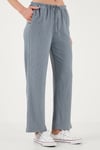 Lela Regular Fit Normal Bel Geniş Paça Kadın Pantolon 5866117 GRİ