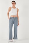 Lela Regular Fit Normal Bel Geniş Paça Kadın Pantolon 5866117 GRİ