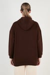 Lela Regular Fit Pamuklu Kapüşonlu Yaka Şardonlu Kışlık 2'li Paket Bayan Sweat 5863854S2 KAHVE-MOR