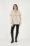 Lela Regular Fit Pelerin Detaylı Düğmeli Bayan Ceket 6927687 TAŞ