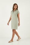 Lela Regular Fit Polo Yaka Mini Bayan Elbise 5866153 Olive