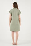 Lela Regular Fit Polo Yaka Mini Bayan Elbise 5866153 Olive