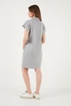 Lela Regular Fit Polo Yaka Mini Kadın Elbise 5866153 GRİ