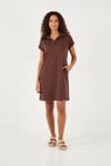 Lela Regular Fit Polo Yaka Mini Kadın Elbise 5866153 KAHVE