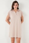 Lela Regular Fit Polo Yaka Mini Kadın Elbise 5866153 TAŞ