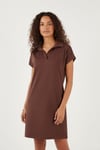 Lela Regular Fit Polo Yaka Mini Kadın Elbise 5866153 KAHVE