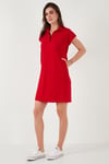 Lela Regular Fit Polo Yaka Mini Kadın Elbise 5866153 KIRMIZI