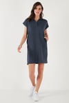 Lela Regular Fit Polo Yaka Mini Kadın Elbise 5866153 FÜME
