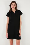 Lela Regular Fit Polo Yaka Mini Kadın Elbise 5866153 SİYAH
