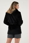 Lela Regular Fit Şal Yaka Kemerli Bayan Kaban 6839688 SİYAH