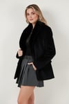 Lela Regular Fit Şal Yaka Kemerli Bayan Kaban 6839688 SİYAH