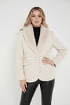 Lela Regular Fit Şal Yaka Kemerli Bayan Kaban 6839688 BEYAZ
