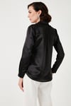 Lela Regular Fit Saten Klasik Bayan Gömlek 66939642S4 SİYAH