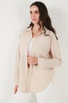 Lela Regular Fit Uzun Kollu Cepli Çizgili Bayan Gömlek 6772895 TAŞ