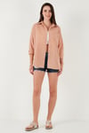 Lela Regular Fit Uzun Kollu Cepli Çizgili Bayan Gömlek 6772895 KİREMİT