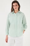 Lela Regular Fit Uzun Kollu Çizgili Bayan Gömlek 6772875 BENETTON
