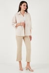 Lela Regular Fit Uzun Kollu Çizgili Kadın Gömlek 6772875 TAŞ