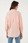 Lela Regular Fit Uzun Kollu Çizgili Kadın Gömlek 6772875 ORANJ