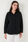 Lela Regular Fit Uzun Kollu Dokulu Bayan Gömlek 6772799 SİYAH