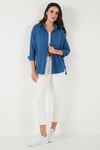 Lela Regular Fit Uzun Kollu Dokulu Bayan Gömlek 6772799 İNDİGO