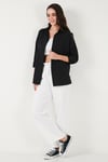 Lela Regular Fit Uzun Kollu Dokulu Bayan Gömlek 6772799 SİYAH