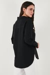 Lela Regular Fit Uzun Kollu Dokulu Bayan Gömlek 6772799 SİYAH