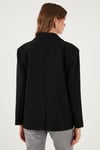 Lela Regular Fit  Yaka Düğmeli Blazer Bayan Ceket 6839562 SİYAH