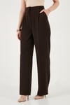 Lela Regular Fit Yüksek Bel Düz Paça Bayan Pantolon 6923873 KAHVE