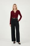 Lela Regular Fit Yüksek Bel Düz Paça Bayan Pantolon 6923875 SİYAH