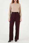 Lela Regular Fit Yüksek Bel Düz Paça Bayan Pantolon 6923873 MÜRDÜM