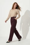 Lela Regular Fit Yüksek Bel Düz Paça Bayan Pantolon 6923873 MÜRDÜM