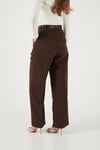 Lela Regular Fit Yüksek Bel Düz Paça Bayan Pantolon 6923875 KAHVE