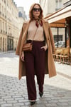 Lela Regular Fit Yüksek Bel Düz Paça Bayan Pantolon 6923873 MÜRDÜM