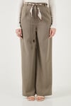Lela Regular Fit Yüksek Bel Düz Paça Fular Kemerli Kadın Pantolon 6923860 HAKİ