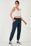 Lela Regular Fit Yüksek Bel Lastikli Paça Jogger Spor Bayan Pantolon 668YP5039 LACİVERT