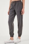 Lela Regular Fit Yüksek Bel Lastikli Paça Jogger Spor Bayan Pantolon 668YP5039 ANTRASİT