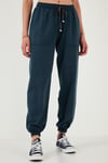 Lela Regular Fit Yüksek Bel Lastikli Paça Jogger Spor Bayan Pantolon 668YP5039 LACİVERT