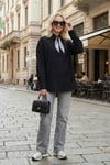 Lela Relaxed Fit Fular Detaylı Klasik Yaka Göğüs Cepli Bayan Gömlek 6925427 SİYAH