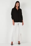 Lela Relaxed Fit Tek Cepli Bayan Gömlek 67040852S4 SİYAH