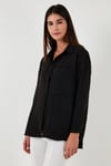 Lela Relaxed Fit Tek Cepli Bayan Gömlek 67040852S4 SİYAH