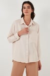 Lela Relaxed Fit Tek Cepli Bayan Gömlek 67040852S4 TAŞ