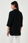 Lela Relaxed Fit Truvakar Kollu Arkası Uzun Bayan Gömlek 67033392S4 SİYAH