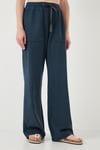 Lela Relaxed Fit Yüksek Bel Bol Paça Bayan Pantolon 668YP5040 LACİVERT