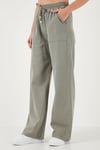 Lela Relaxed Fit Yüksek Bel Bol Paça Bayan Pantolon 668YP5040 HAKİ