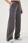 Lela Relaxed Fit Yüksek Bel Bol Paça Bayan Pantolon 668YP5040 ANTRASİT