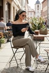 Lela Relaxed Fit Yüksek Bel Bol Paça Bağlamalı Bayan Pantolon 6923874 HAKİ
