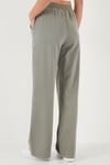 Lela Relaxed Fit Yüksek Bel Bol Paça Bayan Pantolon 668YP5040 HAKİ