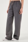 Lela Relaxed Fit Yüksek Bel Bol Paça Bayan Pantolon 668YP5040 ANTRASİT